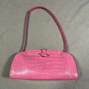 Pink Shoulder Bag Y2K Faux Alligator